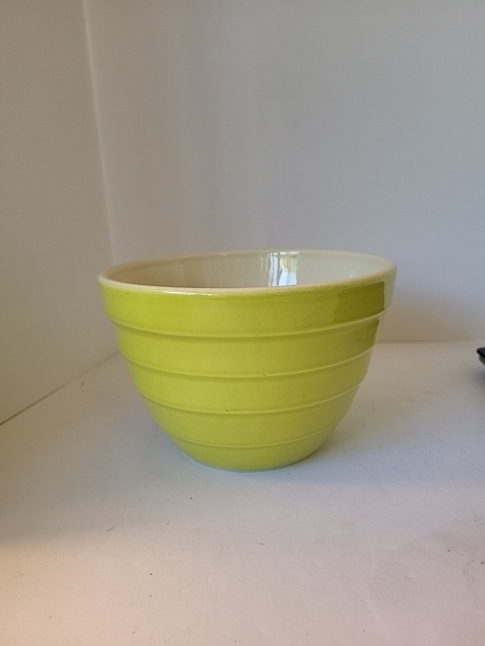 Crate&Barrel Lime Green Ceramic Mixing Bowl Medium 6"